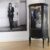 _DSF5229 Vitrine schwarz – Louis-seize mit Innenmotiv