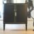 Schrank schwarz mit Blattgold-Linien – antik, um 1930