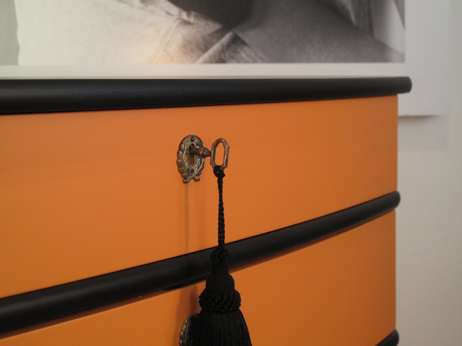 SÅLT - ART DECO - SVART & HERMÉS-ORANGE - LIKNANDE KAN BESTÄLLAS