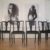 Antika stolar 1930-tal i matt svart lack