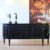 Sideboard schwarz matt – gustavianisch, Messingbeschläge