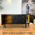 Sideboard schwarz matt – gustavianisch, Messingbeschläge